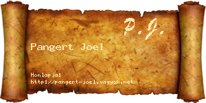Pangert Joel névjegykártya